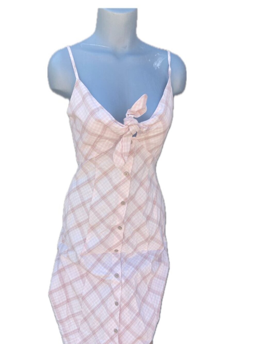 A New Day Plaid Sweetheart Button Down Midi Sundress XS NTW